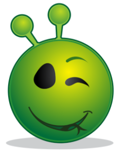 Alien Smiley Wink : Image by Clker-Free-Vector-Images from Pixabay.